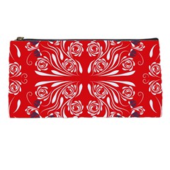 Floral Folk Damask Pattern Fantasy Flowers  Pencil Case by Eskimos