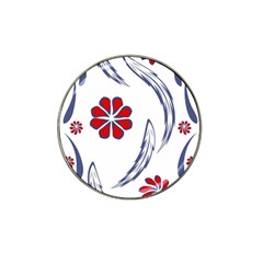 Folk Flowers Print Floral Pattern Ethnic Art Hat Clip Ball Marker (4 Pack) by Eskimos