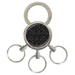 Pixel Grid Dark Black And White Pattern 3-ring Key Chain