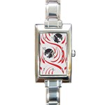 Folk flowers print Floral pattern Ethnic art Rectangle Italian Charm Watch