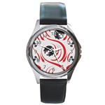 Folk flowers print Floral pattern Ethnic art Round Metal Watch