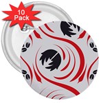 Folk flowers print Floral pattern Ethnic art 3  Buttons (10 pack) 