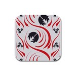 Folk flowers print Floral pattern Ethnic art Rubber Square Coaster (4 pack)