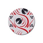 Folk flowers print Floral pattern Ethnic art Rubber Coaster (Round)