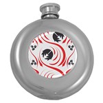 Folk flowers print Floral pattern Ethnic art Round Hip Flask (5 oz)