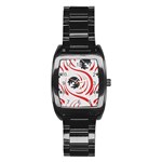 Folk flowers print Floral pattern Ethnic art Stainless Steel Barrel Watch