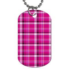 Pink Tartan-9 Dog Tag (one Side) by tartantotartanspink2