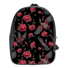 Cranes N Roses School Bag (xl) by HWDesign