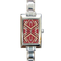 Abstract Pattern Geometric Backgrounds   Rectangle Italian Charm Watch by Eskimos