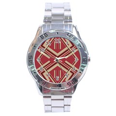 Abstract Pattern Geometric Backgrounds   Stainless Steel Analogue Watch by Eskimos
