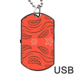 Folk Flowers Print Floral Pattern Ethnic Art Dog Tag Usb Flash (two Sides) by Eskimos