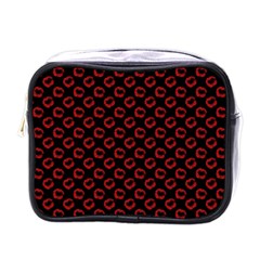 Red Lips Kiss Glitter Mini Toiletries Bag (one Side) by idjy