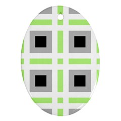 Agender Flag Plaid Oval Ornament (two Sides) by WetdryvacsLair