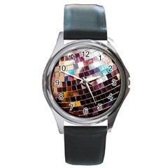 Funky Disco Ball Round Metal Watch by essentialimage365