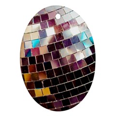 Funky Disco Ball Oval Ornament (two Sides)