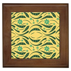 Folk Flowers Print Floral Pattern Ethnic Art Framed Tile by Eskimos