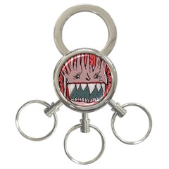 Evil Monster Close Up Portrait 3-ring Key Chain by dflcprintsclothing