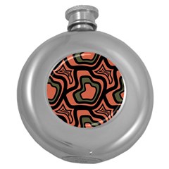 Abstract Pattern Geometric Backgrounds Round Hip Flask (5 Oz) by Eskimos