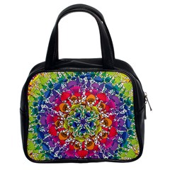 Rainbow Mushroom Mandala Classic Handbag (two Sides) by steampunkbabygirl