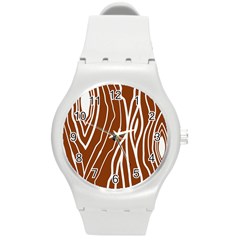 Wooden Texture Vector Background Round Plastic Sport Watch (m) by Eskimos