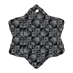 Black And Grey Rocky Geometric Pattern Design Snowflake Ornament (two Sides) by dflcprintsclothing