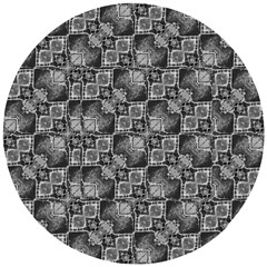 Black And Grey Rocky Geometric Pattern Design Wooden Puzzle Round by dflcprintsclothing