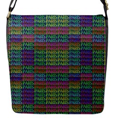 Paris Words Motif Colorful Pattern Flap Closure Messenger Bag (s) by dflcprintsclothing