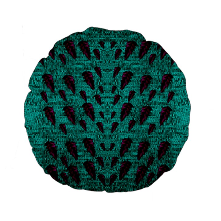 Leaves On Adorable Peaceful Captivating Shimmering Colors Standard 15  Premium Flano Round Cushions