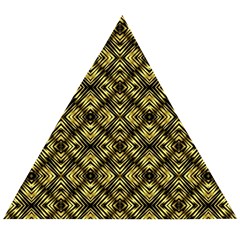 Tiled Mozaic Pattern, Gold And Black Color Symetric Design Wooden Puzzle Triangle by Casemiro