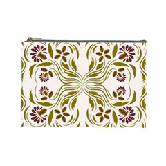 Folk Flowers Print Floral Pattern Ethnic Art Cosmetic Bag (large) by Eskimos