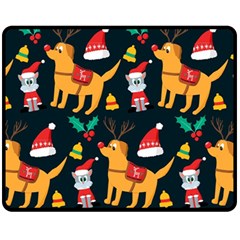 Funny Christmas Pattern Background Fleece Blanket (medium)  by Jancukart