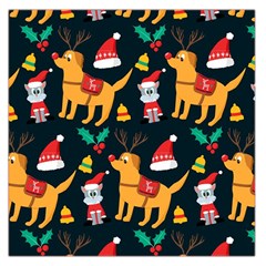 Funny Christmas Pattern Background Square Satin Scarf (36  X 36 ) by Jancukart