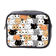 Cute-cat-kitten-cartoon-doodle-seamless-pattern Mini Toiletries Bag (two Sides) by Jancukart