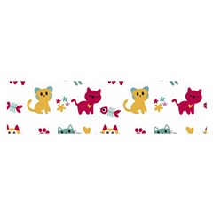 Pattern With Cute Cats Oblong Satin Scarf (16  X 60 ) by Jancukart