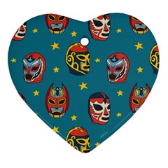 Mask Pattern Heart Ornament (two Sides) by Jancukart
