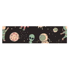 Space Pattern Cartoon Oblong Satin Scarf (16  X 60 ) by Jancukart