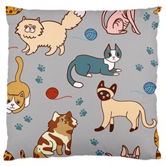 Cats Pattern Large Cushion Case (two Sides) by Jancukart