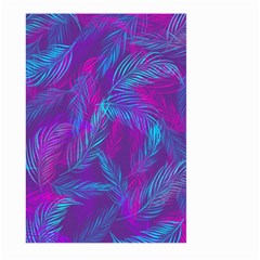 Leaf-pattern-with-neon-purple-background Large Garden Flag (two Sides) by Jancukart