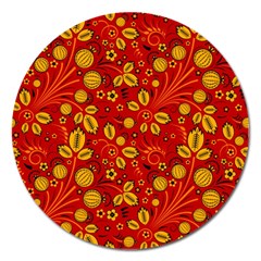 Seamless-pattern-slavic-folk-style Magnet 5  (round)