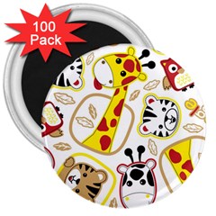 Vector-seamless-pattern-nice-animals-cartoon 3  Magnets (100 Pack)