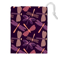 Dragonfly-pattern-design Drawstring Pouch (5xl) by Jancukart