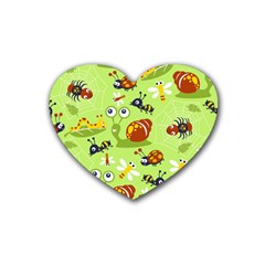 Little-animals-cartoon Rubber Heart Coaster (4 Pack) by Jancukart