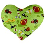 Little-animals-cartoon Large 19  Premium Heart Shape Cushions Back