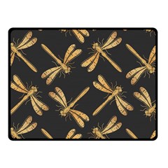 Golden-dragonfly-seamless-pattern-textile-design-wallpaper-wrapping-paper-scrapbooking Fleece Blanket (small) by Jancukart