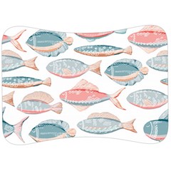 Hand-drawn-seamless-pattern-with-cute-fishes-doodle-style-pink-blue-colors Velour Seat Head Rest Cushion by Jancukart