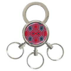 Abstract Pattern Geometric Backgrounds  3-ring Key Chain by Eskimos