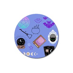 Pastel Goth Witch Blue Magnet 3  (round) by NerdySparkleGoth