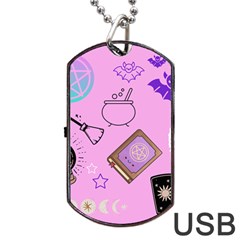 Pastel Goth Witch Pink Dog Tag Usb Flash (one Side) by InPlainSightStyle