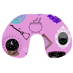 Pastel Goth Witch Pink Travel Neck Pillow