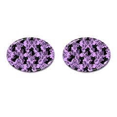 Purple Cats Cufflinks (oval) by InPlainSightStyle